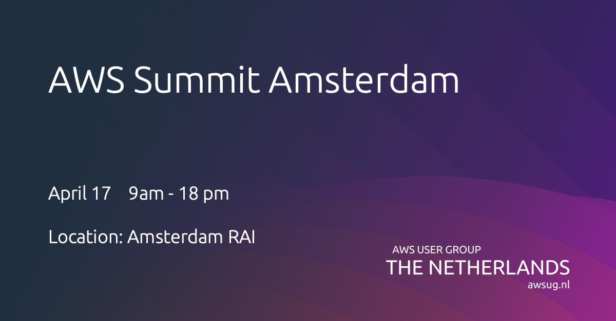 Banner for AWS Summit Amsterdam