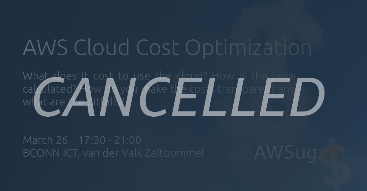 AWS Cloud Cost Optimization Awsug nl Aws cloud cost optimization awsug nl