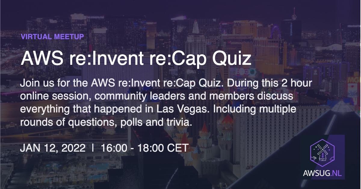 Banner for AWS re:Invent re:Cap Quiz