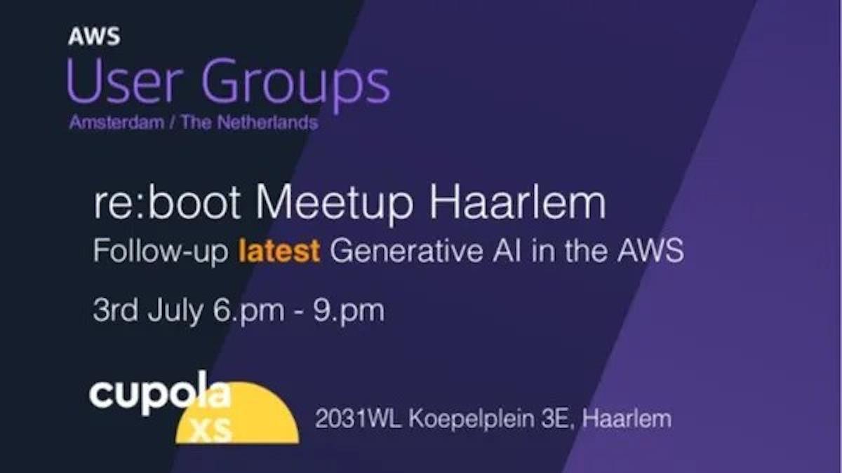 Banner for re:boot, Meetup Haarlem - Catch up on the latest in Generative AI